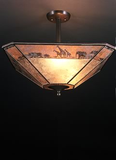 C146 African Lamp shade and ceiling fixture