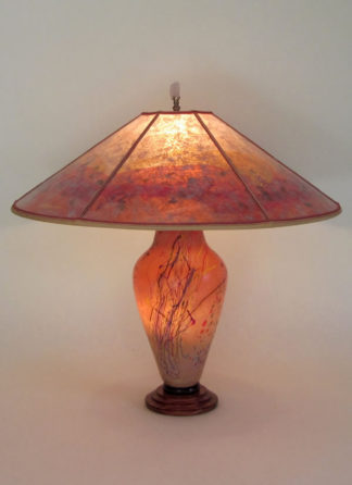 t282 Confetti Orange Art Glass Lamp, design 2