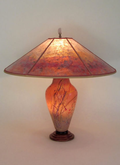 t282 Confetti Orange Art Glass Lamp, design 2