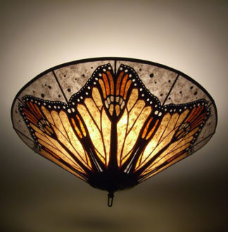 c168 Monarch Butterfly Wings Mica Ceiling Lamp