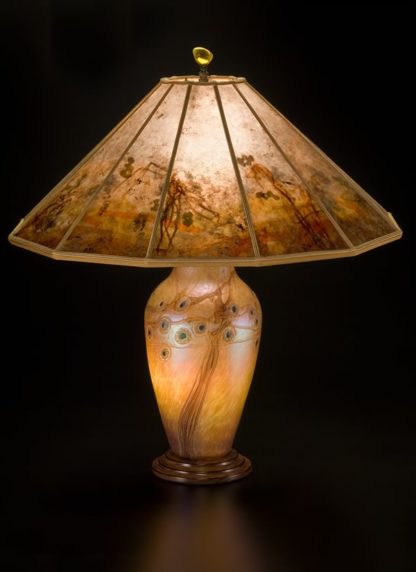t186 Lindsay fine Art Glass Lamp and Art Mica Lamp shade: Desert Tree