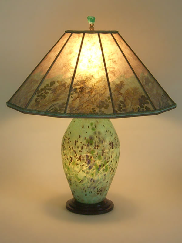 yellow glass lamp base