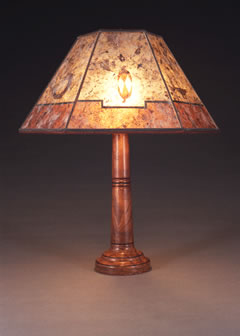 generatie je bent cabine Hand Turned Wooden Table Lamp, Southwestern Lampshade - Sue Johnson