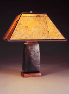 Asian Table Lamp Amber Mica Square, Small Square Lampshade For Table Lamp