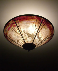 c164 mica lamp - Cranes at dusk