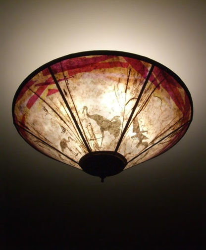Cranes at Dusk mica ceiling lamp