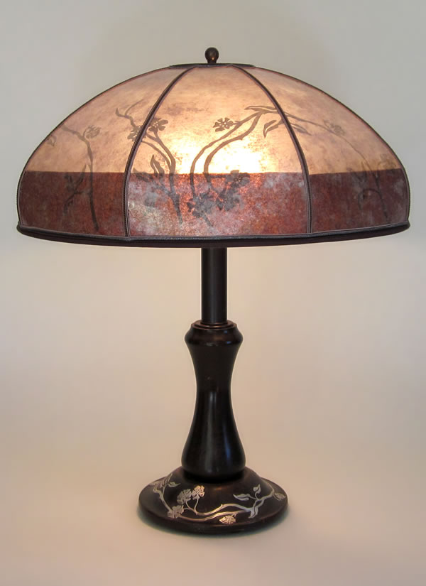 Antique Bronze Lamp Heintz Art Metal, Metal Table Lamp With Glass Shade