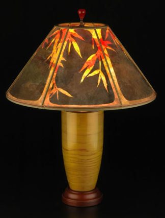 t152b- Gold Bamboo sunset lampshade