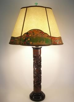 Bamboo Table Lamp Parchment Paper Oval, Rustic Parchment Lamp Shades Uk
