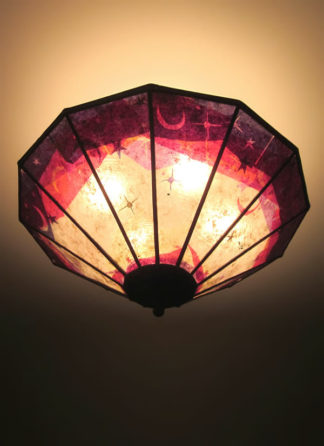 c311 Magenta, Purple Mica Ceiling Light Shade – “Sun Moon and Stars”