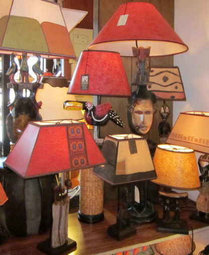 African lamps in our Berkeley shop
