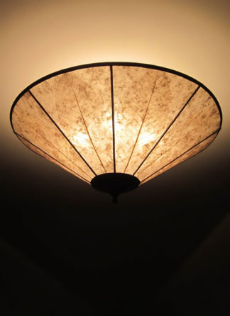 c318 Round Alkyd Mica Ceiling Light with Skeleton Leaves