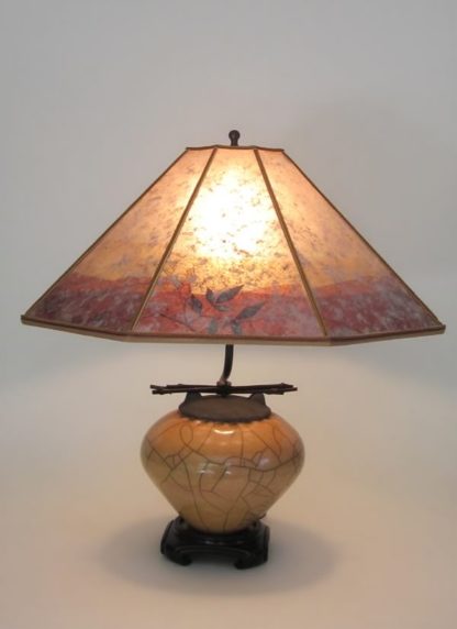 t332 Small gold raku lamp