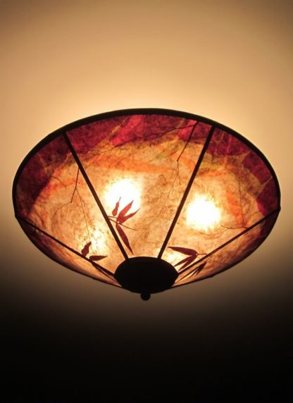 c322 Bamboo garden at sunset round mica ceiling shade