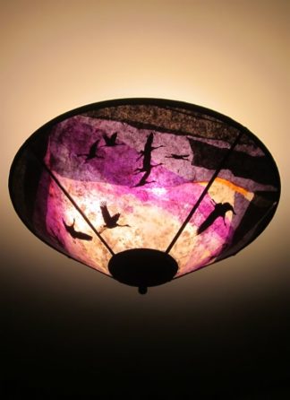 Cranes At Daybreak Dramatic Purple Hued, Purple Ceiling Lamp Shade