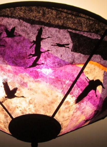 c345 Cranes at Daybreak purple ceiling shade detail