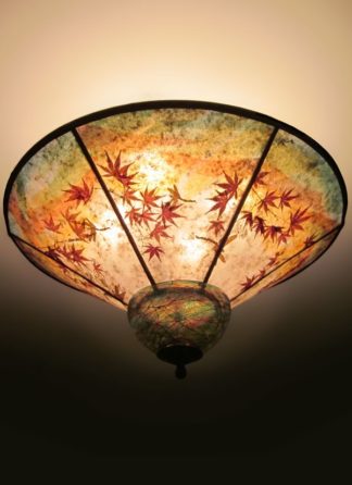 When Dragons Fly Round Mica Ceiling Light With Hand Blown Glass