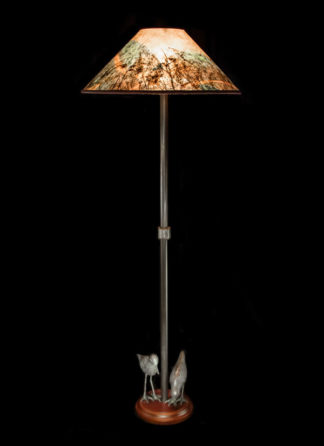 Shorebird Floor Lamp, Colorful Round Mica Shade