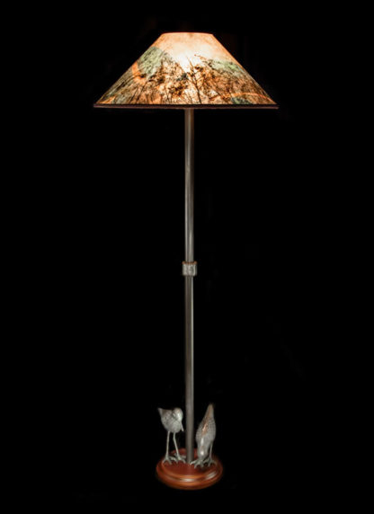 Shorebird Floor Lamp, Colorful Round Mica Shade