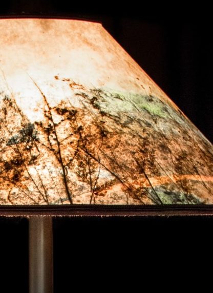 Shorebird Floor Lamp, Colorful Round Mica Shade detail-close up