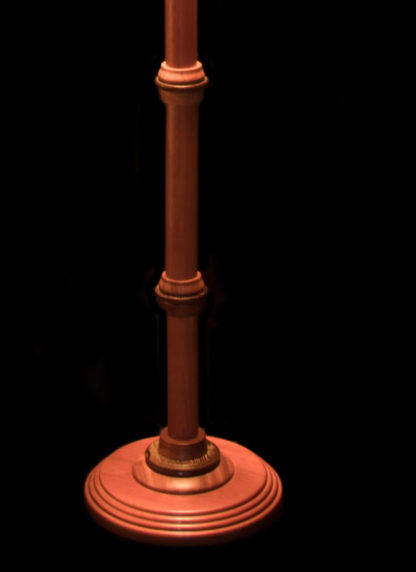 F353 Turned Bubinga Standing Lamp, Mica Octagon with “Caballero” Design shade - base