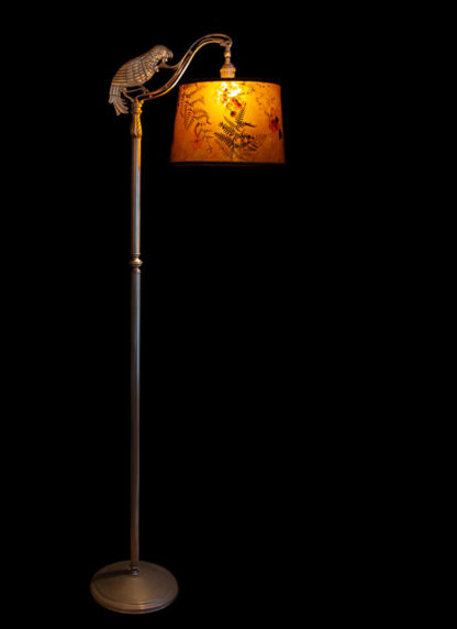 F360 Parrot Bridge Floor Lamp with Amber Mica Lamp Shade