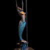 Verdigris Mermaid Lamp with Mica Lampshade - Image 3