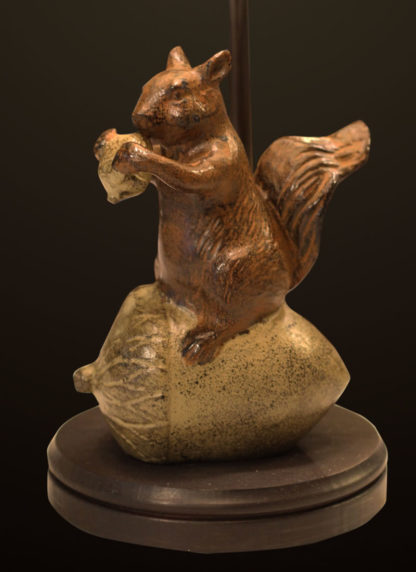 T364 Metal Squirrel Table Lamp - base detail