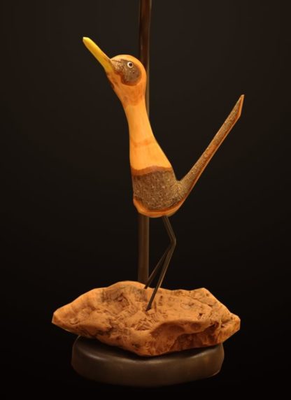 T375 Carved Roadrunner lamp base