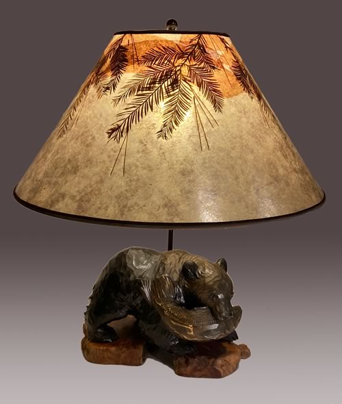 Hand-carved Ainu Bear lamp, 4C