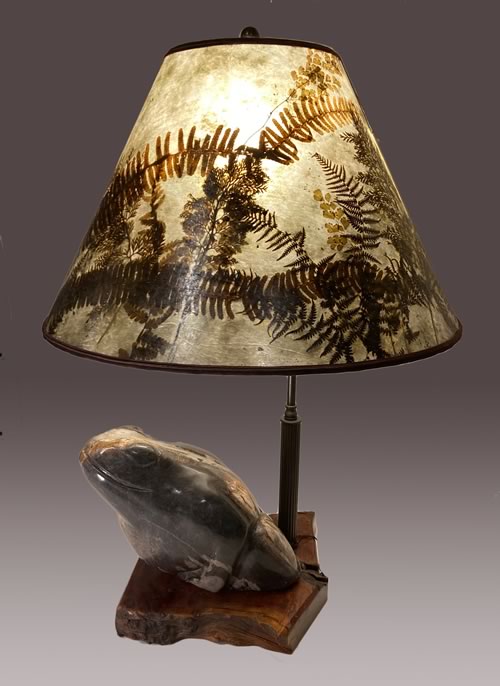 Thai Petrified Wood Frog lamp, Sale 4E