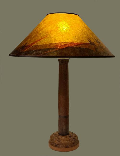 Sue Johnson SALE Lamp 18B redwood burl lamp by Bruce Myers