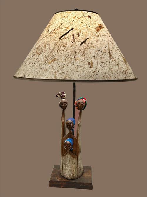 Sue Johnson SALE Lamp 18D African "Sisters"