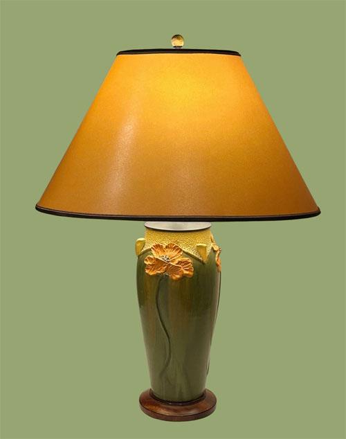Sue Johnson SALE Lamp 18E California Poppy lamp by Ephraim Faience