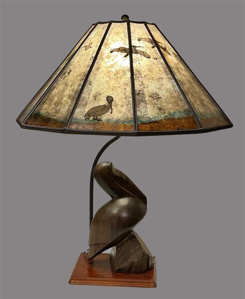 Sue Johnson SALE Lamp 19 D - iron wood Pelican lamp