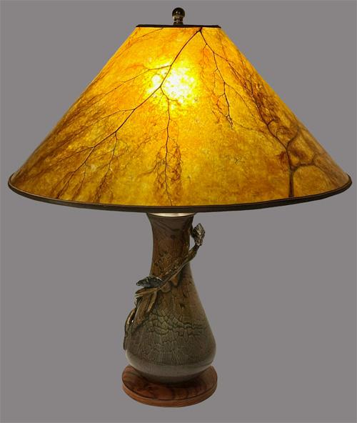 Sue Johnson SALE Lamp 19 H - "Mischief" by Ephraim Faience