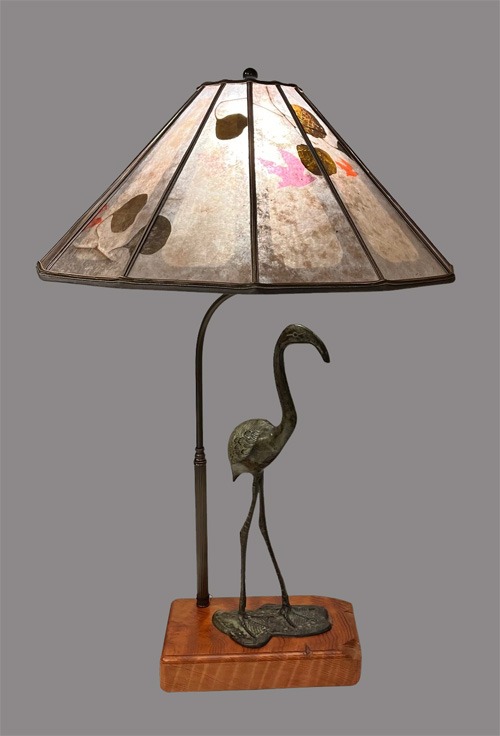 Sue Johnson SALE Lamp 28 G, Hand-thrown ceramic lamp "Ginkgo Grande" - Ephraim Faience