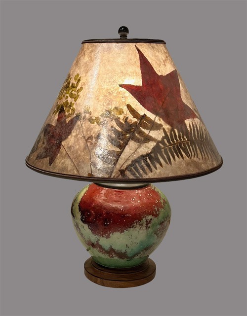 Sue Johnson SALE Lamp 28 I, Hand-thrown "Crystal Glaze" lamp by Jim Fox